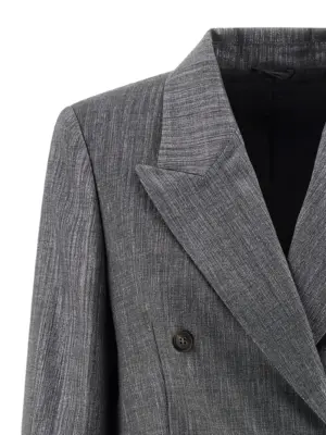 Blazer twill Sparkling Woman BRUNELLO CUCINELLI Silver