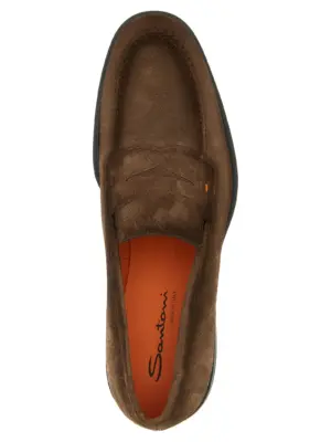 'Easy' capsule loafers 100% calfskin leather (Bos Taurus) SANTONI Brown
