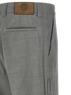 Mélange wool pants 100% virgin wool BRUNELLO CUCINELLI Gray