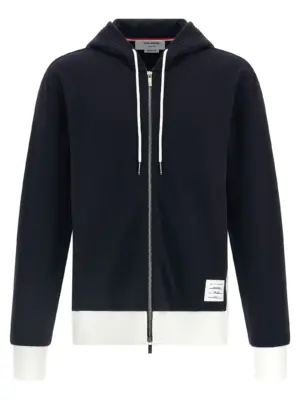 '4 Bar' insert hoodie THOM BROWNE Blue