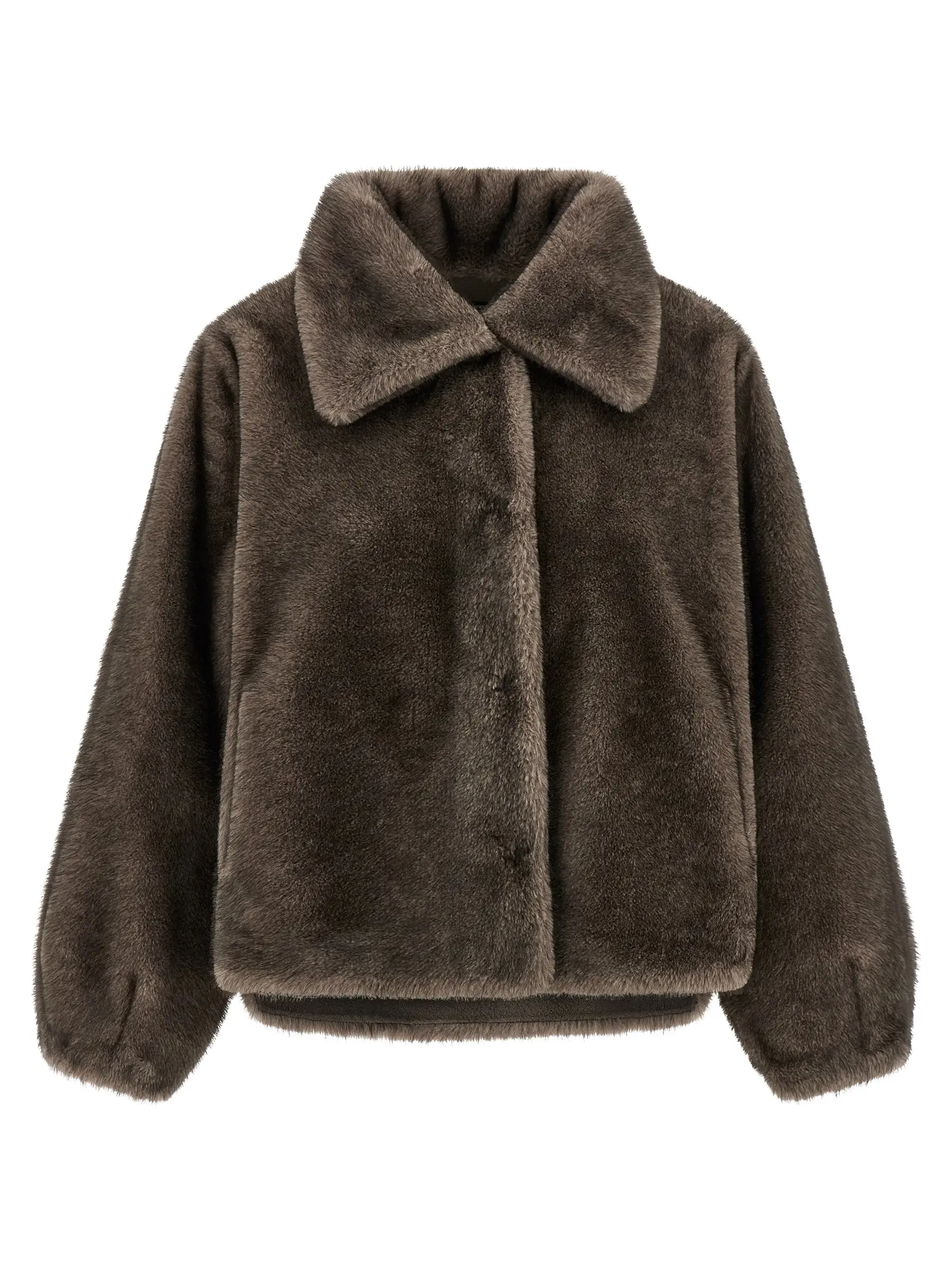 Штучна шуба з хутра норки LOU ANDREA Коричнева 1 Mink faux fur LOU ANDREA Brown