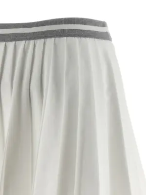 'Pleated' skirt 100% polyester BRUNELLO CUCINELLI White