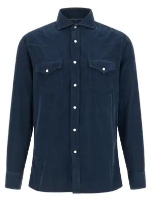 Corduroy shirt BRUNELLO CUCINELLI Blue