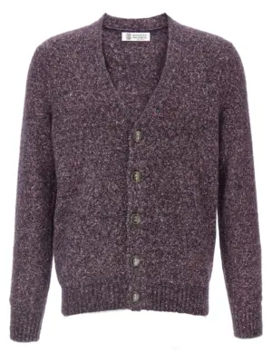Buttoned cardigan BRUNELLO CUCINELLI Purple