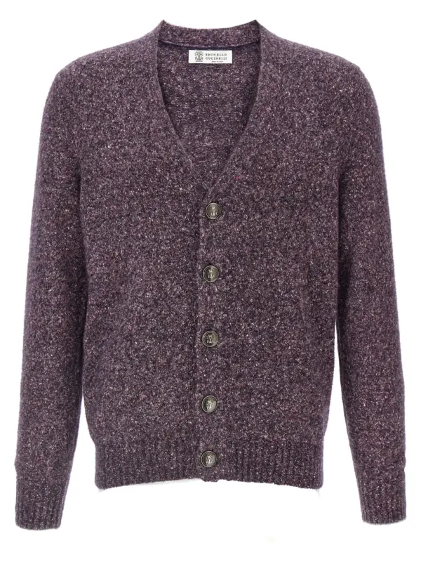Buttoned cardigan BRUNELLO CUCINELLI Purple