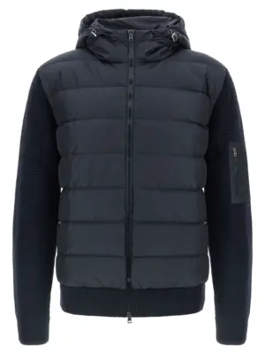 Bi-material down jacket HERNO Blue
