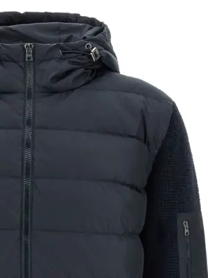 Bi-material down jacket Man HERNO Blue