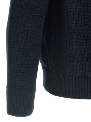 Bi-material down jacket 100% wool HERNO Blue