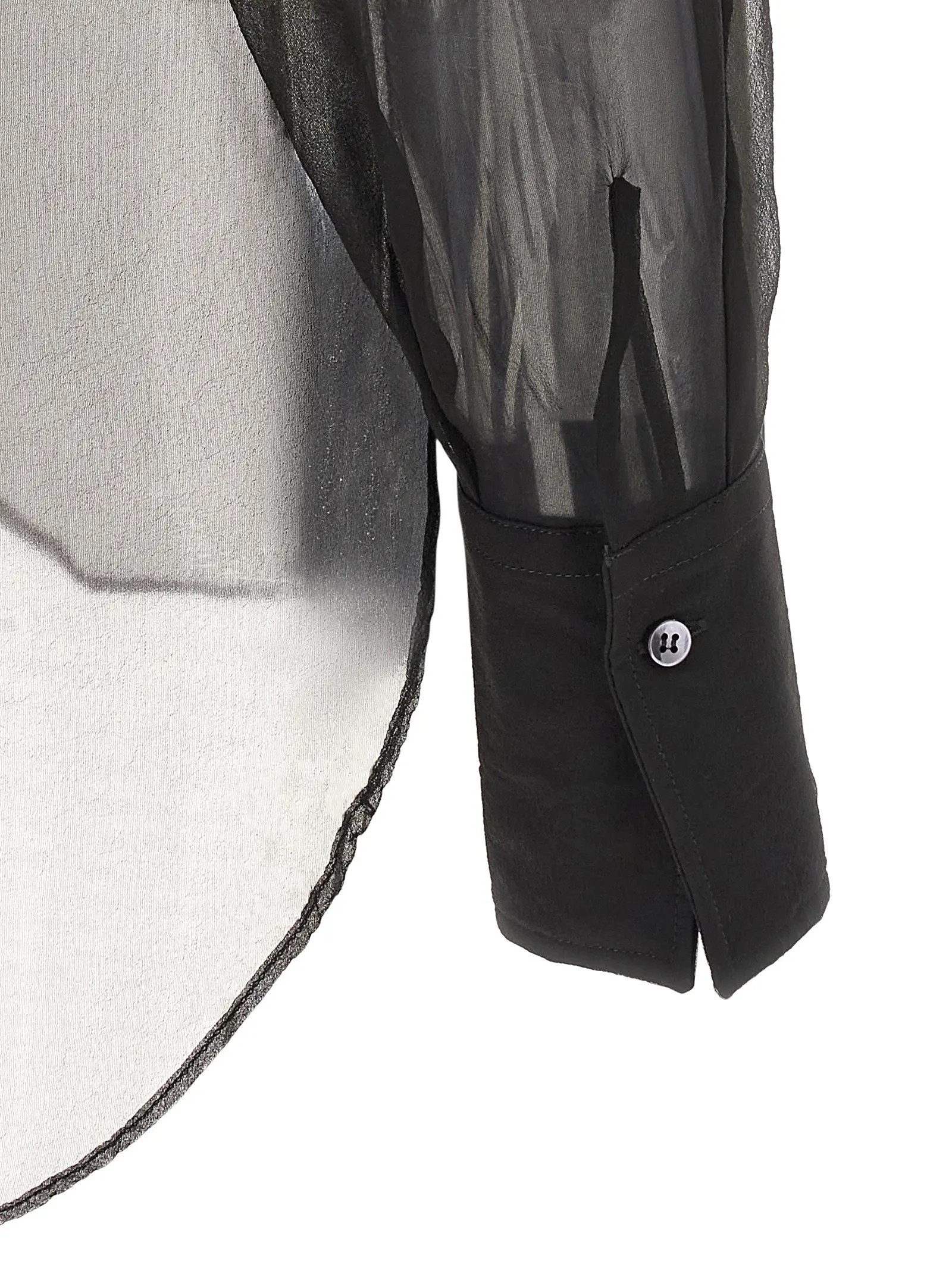 Сорочка Double layer Brunello Cucinelli Чорна 4 Double layer shirt 72% cotton 23% polyamide 5% elastane BRUNELLO CUCINELLI Black