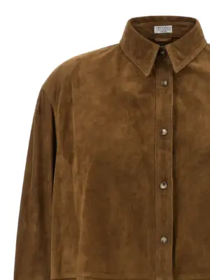 Suede shirt Woman BRUNELLO CUCINELLI Brown