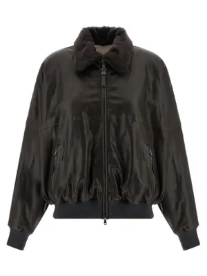 'Aviator' bomber jacket BRUNELLO CUCINELLI Brown