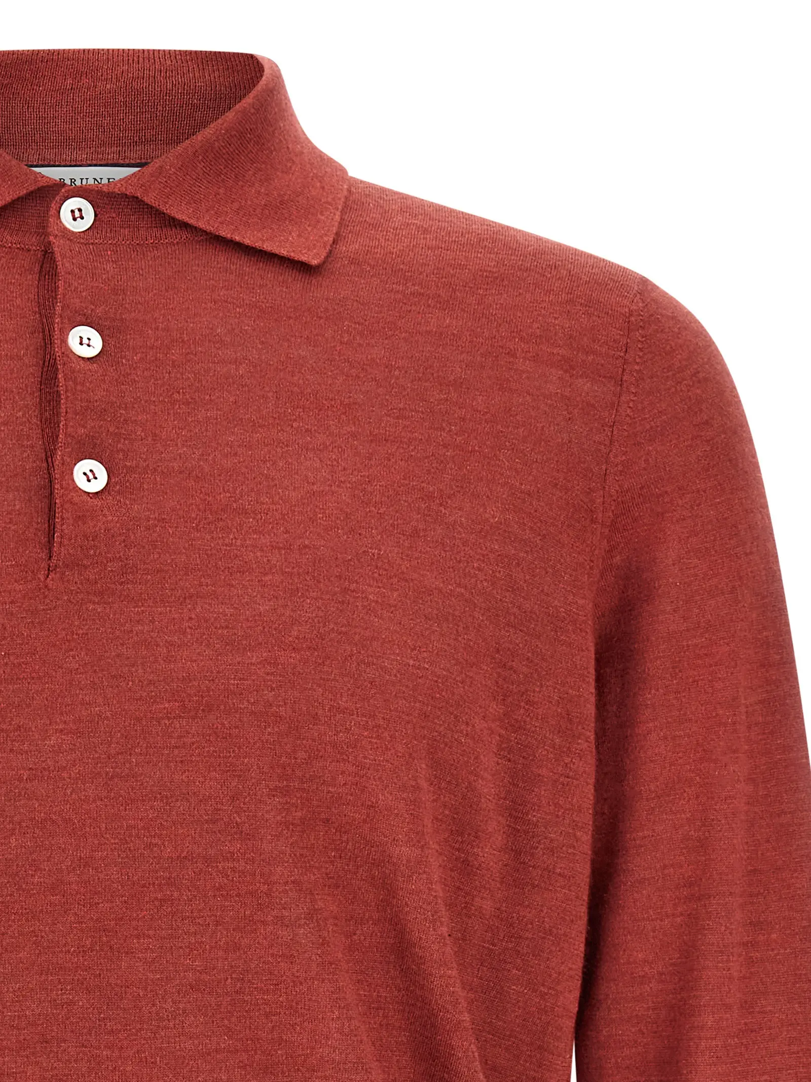 Поло Shaved Knit Brunello Cucinelli Червоне 3 Shaved knit polo shirt Man BRUNELLO CUCINELLI Red