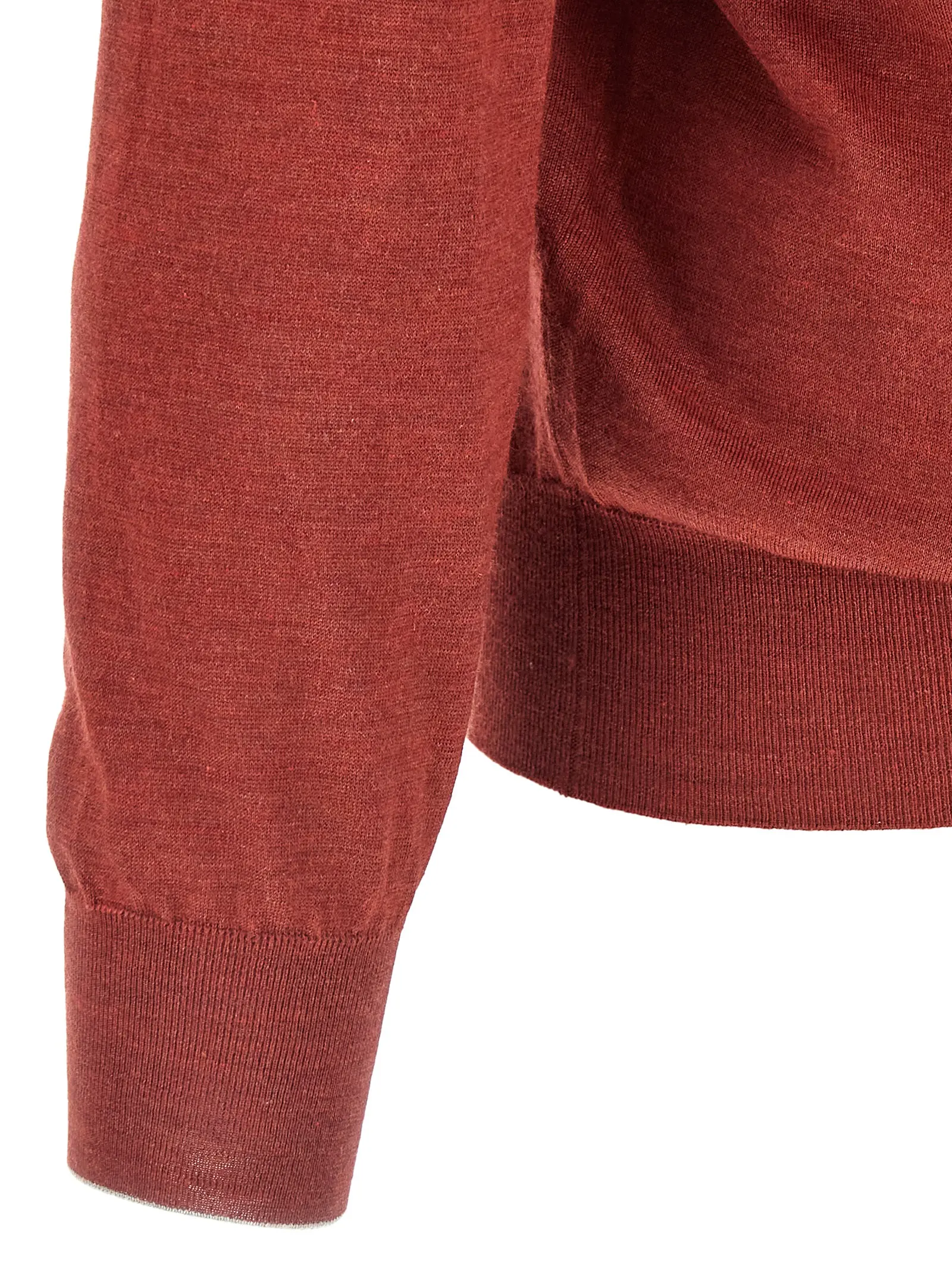 Поло Shaved Knit Brunello Cucinelli Червоне 4 Shaved knit polo shirt 42% ws 36% silk 22% linen BRUNELLO CUCINELLI Red