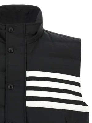 '4 Bar' vest Man THOM BROWNE White/Black