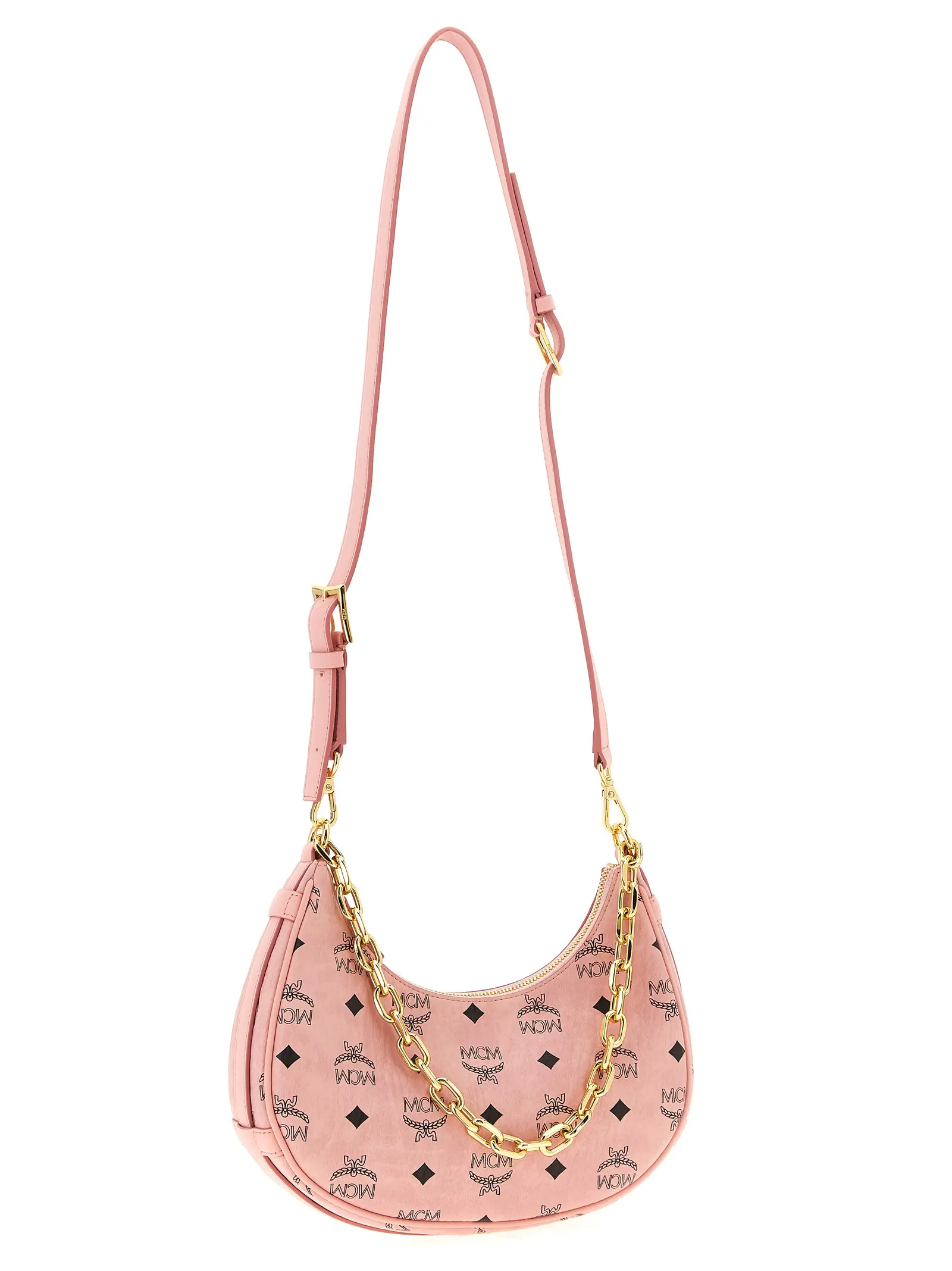 Сумка через плече Aren Crescent Hobo Mcm Рожева 3 'Aren Crescent Hobo' shoulder bag Woman MCM Pink
