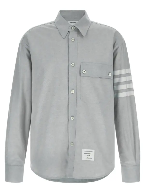 '4BAR' flannel shirt THOM BROWNE Gray