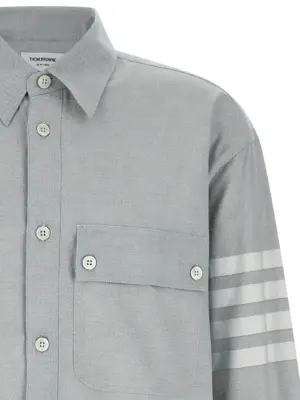 '4BAR' flannel shirt Man THOM BROWNE Gray