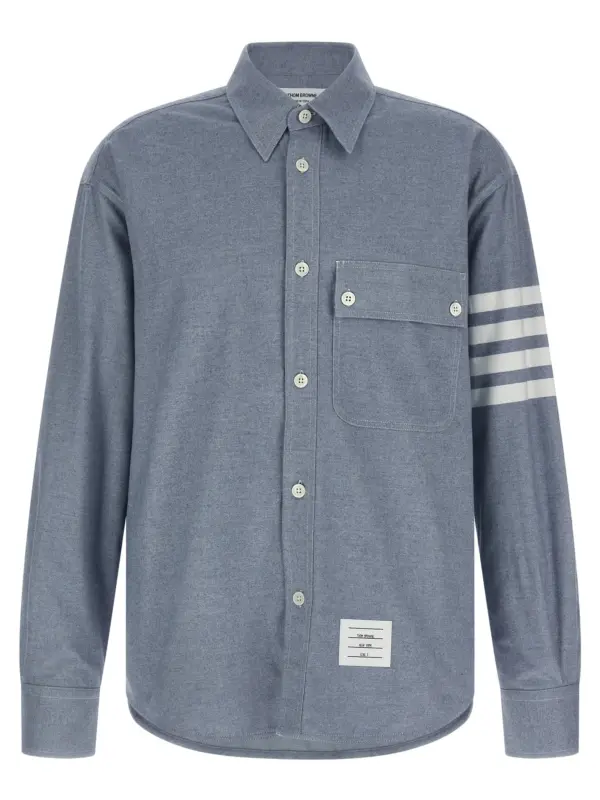 '4BAR' flannel shirt THOM BROWNE Light Blue