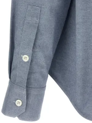 '4BAR' flannel shirt 100% cotton THOM BROWNE Light Blue