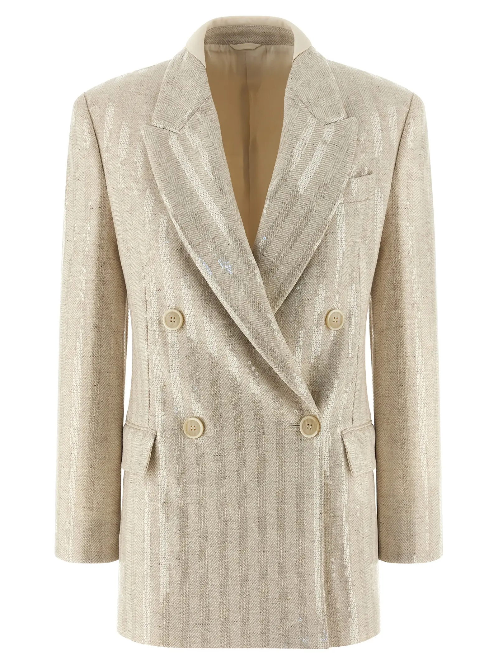 Піджак Sequin Brunello Cucinelli Бежевий 1 Sequin blazer BRUNELLO CUCINELLI Beige