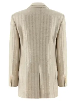 Sequin blazer MY4517528C810 BRUNELLO CUCINELLI Beige