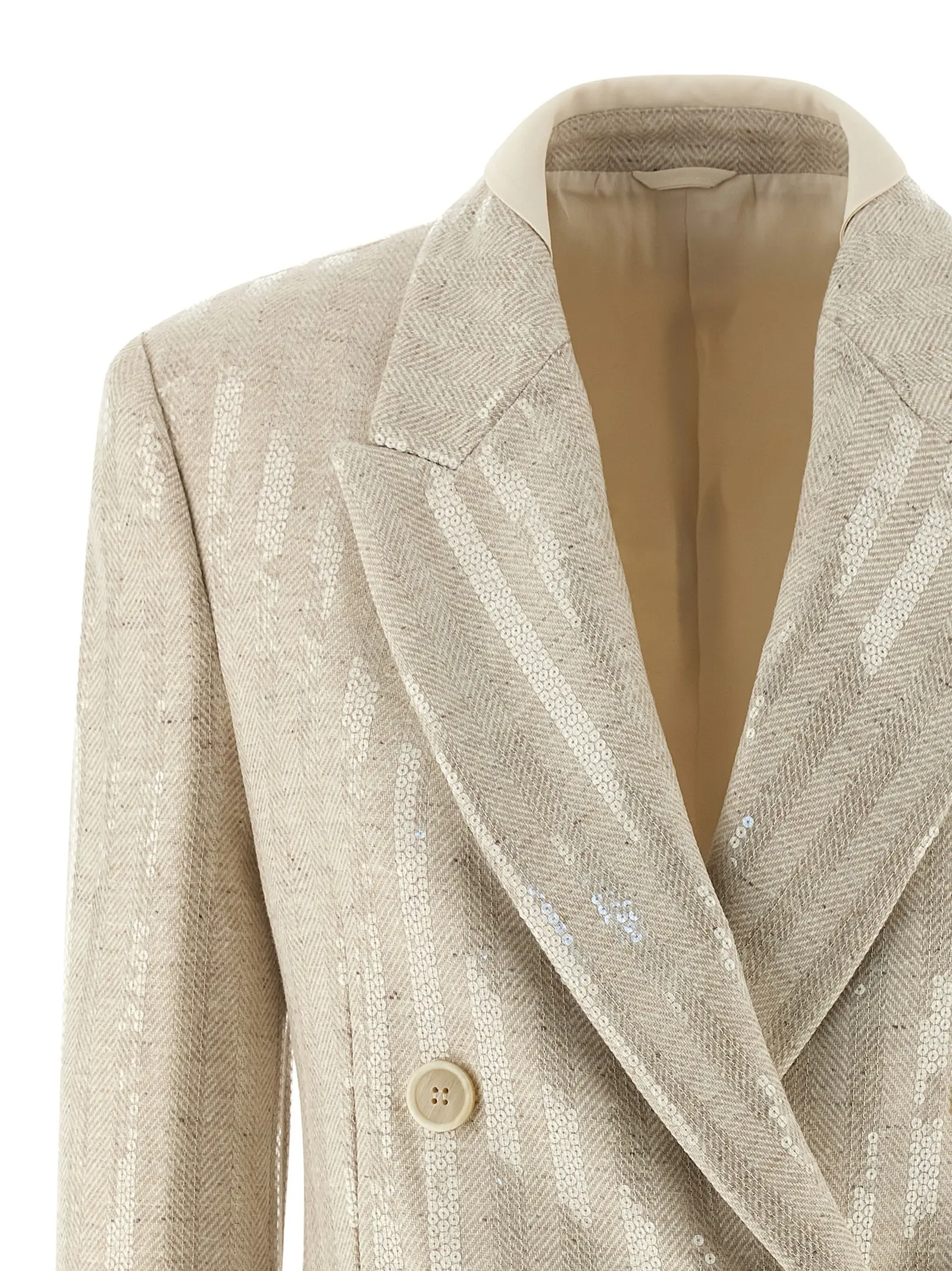 Піджак Sequin Brunello Cucinelli Бежевий 3 Sequin blazer Woman BRUNELLO CUCINELLI Beige
