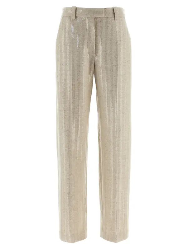 Herringbone pants BRUNELLO CUCINELLI Beige