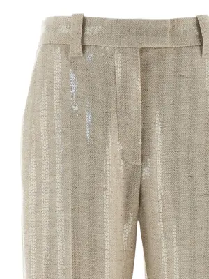 Herringbone pants Woman BRUNELLO CUCINELLI Beige