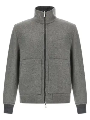 Cashmere reversible bomber jacket MY4799802CO820 BRUNELLO CUCINELLI Gray