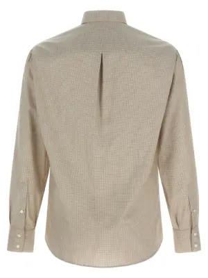 Check shirt MY6460038C023 BRUNELLO CUCINELLI Beige