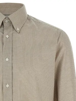 Check shirt Man BRUNELLO CUCINELLI Beige