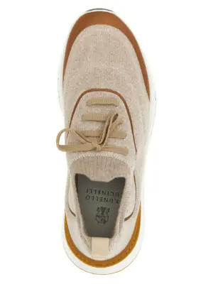 'Runners' sneakers 100% cotton BRUNELLO CUCINELLI Beige