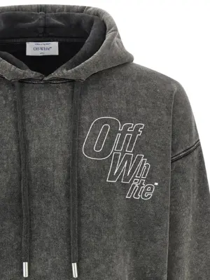 'Outline Arrow Skate' hoodie Man OFF-WHITE Gray