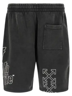 'Outline Arrow Skate' bermuda shorts OMCI013F25FLE00613011301 OFF-WHITE Black