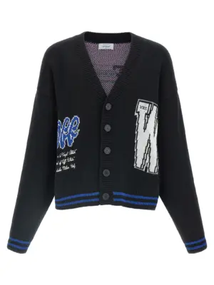 'Glide Diag' cardigan OFF-WHITE Black