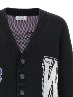 'Glide Diag' cardigan Man OFF-WHITE Black