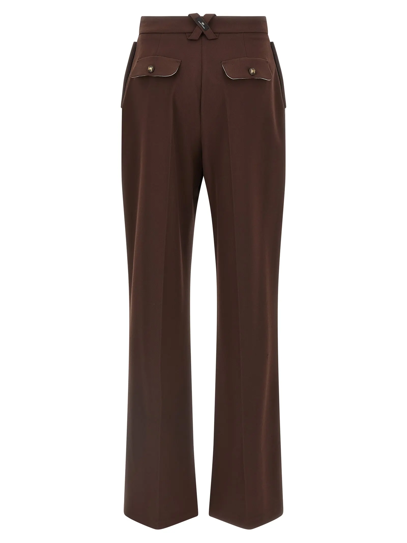 Штани Palazzo Elisabetta Franchi Коричневі 2 Palazzo pants PA11858E2EA3 ELISABETTA FRANCHI Brown