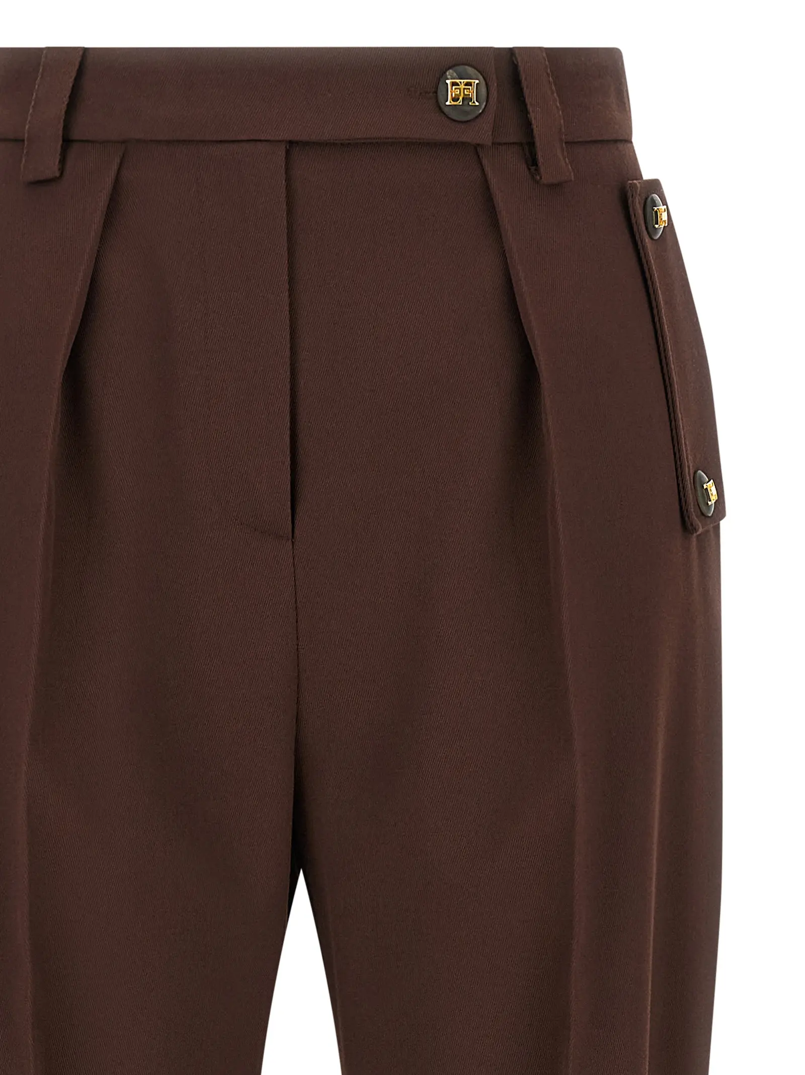 Штани Palazzo Elisabetta Franchi Коричневі 3 Palazzo pants Woman ELISABETTA FRANCHI Brown