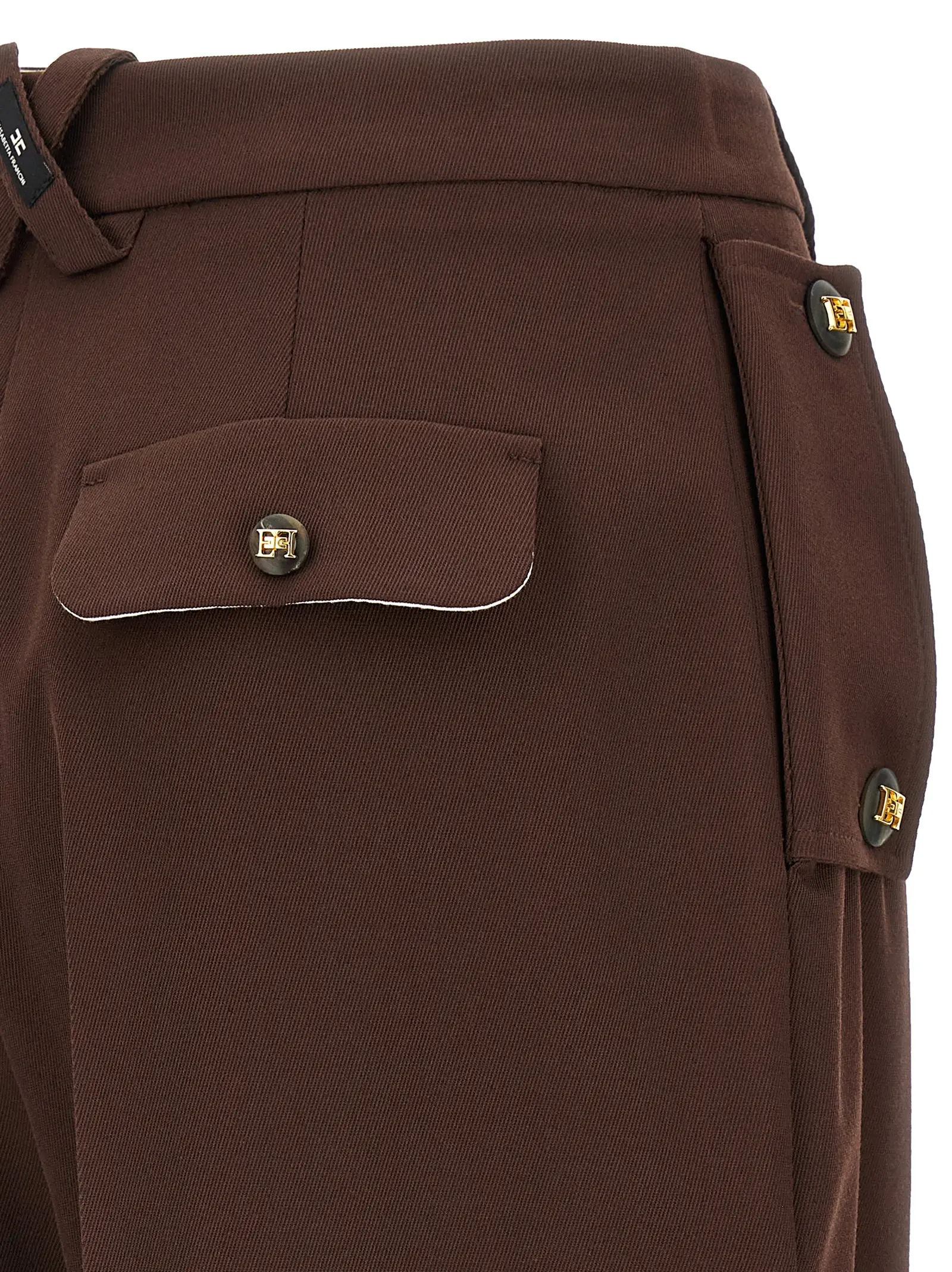 Штани Palazzo Elisabetta Franchi Коричневі 4 Palazzo pants 68% polyester 30% viscose 2% elastane ELISABETTA FRANCHI Brown