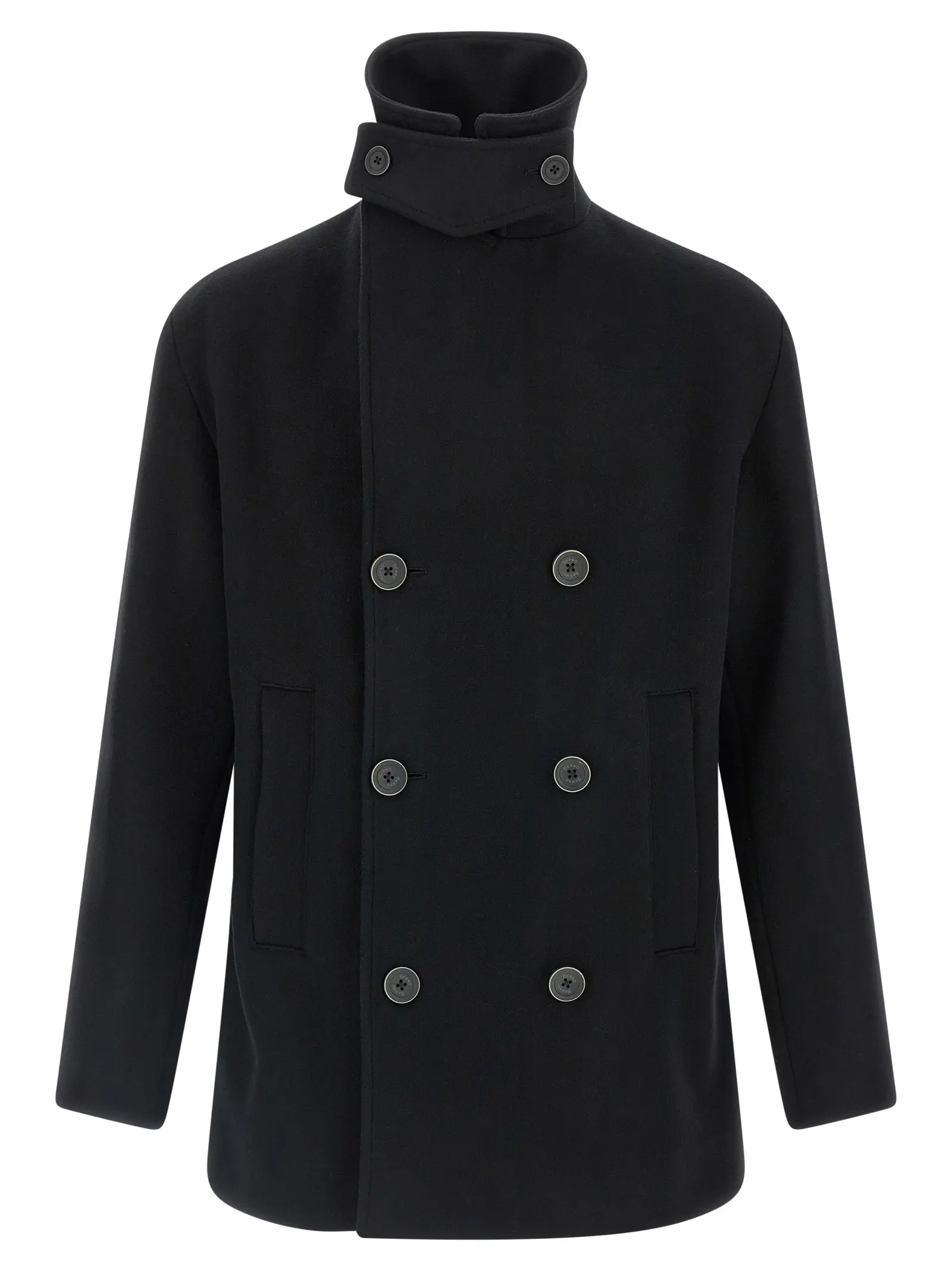 Пальто вовняне Herno Чорне 2 Wool coat PE000048U334719300 HERNO Black