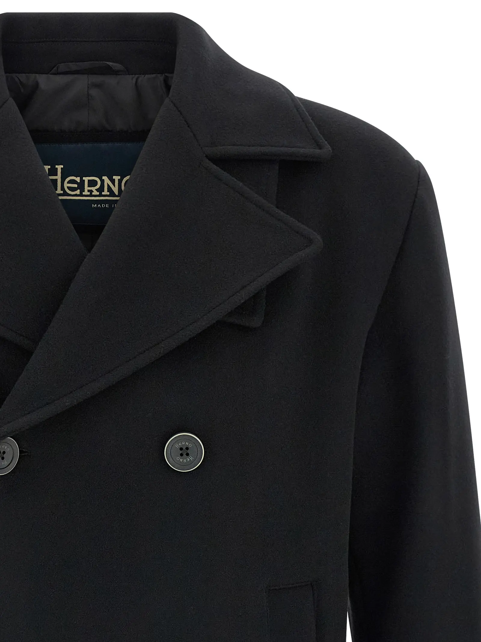 Пальто вовняне Herno Чорне 4 Wool coat 80% wool