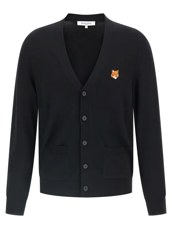 'Fox Head' cardigan MAISON KITSUNE Black