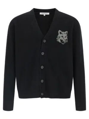 'Fox Head' cardigan MAISON KITSUNE Black