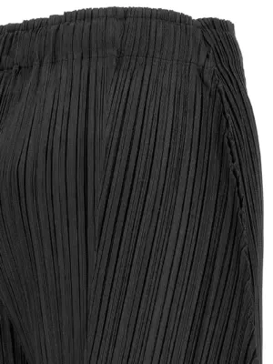 'Thicker Bottoms 2' pants 100% polyester PLEATS PLEASE ISSEY MIYAKE Black