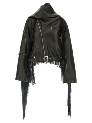 'Cropped Scarf Flight' jacket RICK OWENS Black