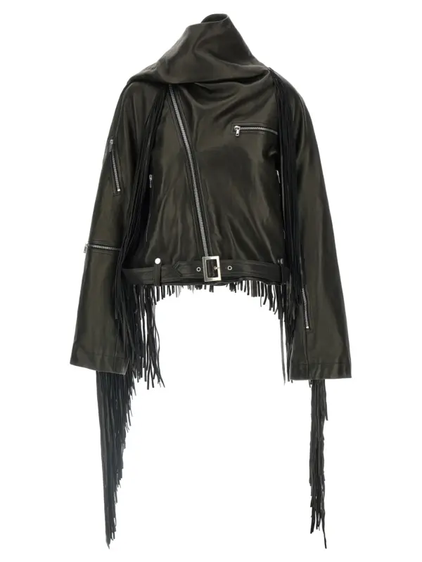 'Cropped Scarf Flight' jacket RICK OWENS Black