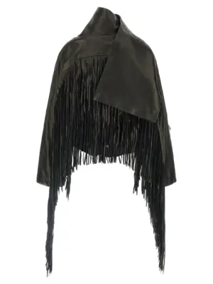 'Cropped Scarf Flight' jacket RO02E4793LNVEF109 RICK OWENS Black