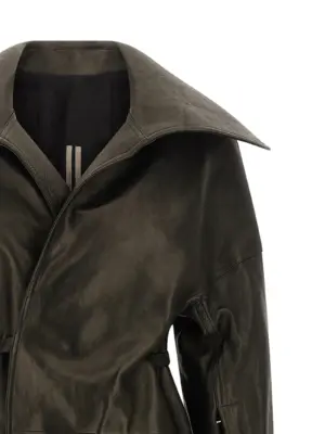 'Dracucollar Belted' coat Woman RICK OWENS Black