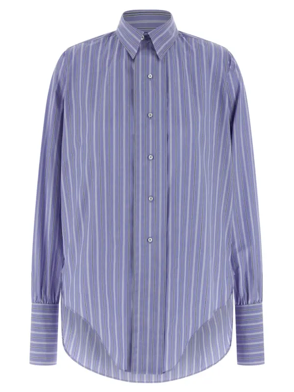 Striped cotton shirt MAISON MARGIELA Light Blue