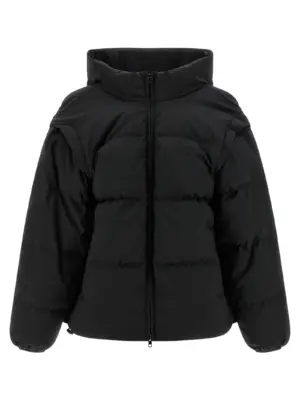 'Numeric signature MM6' embroidery down jacket MM6 MAISON MARGIELA Black